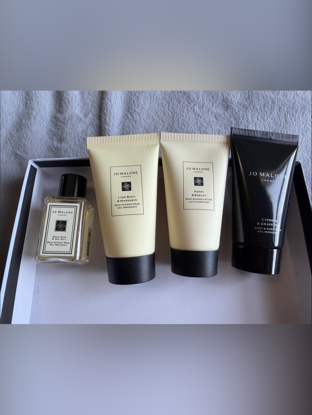Jo Malone Cream & Black Bath & Body Set - Lotion, Gel & Fragrance